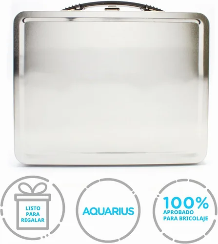 Vista 7 de AQUARIUS Caja de diversión grande para bricolaje, estilo hazlo tú mismo, fácil de decorar, caja de almacenamiento de lata resistente con mango