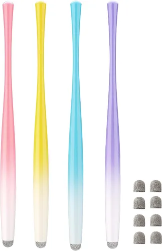 Vista 9 de Lápiz capacitivo de cintura delgada para pantalla táctil, compatible con iPad, iPhone, Kindle Fire, 8 puntas de fibra híbrida extra reemplazables