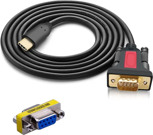 Vista 5 de Cable adaptador de 2 puertos USB a RS232 DB9 (9 pines) de 5 pies compatible con MAC OS, Windows, Android, Linux (2 puertos)