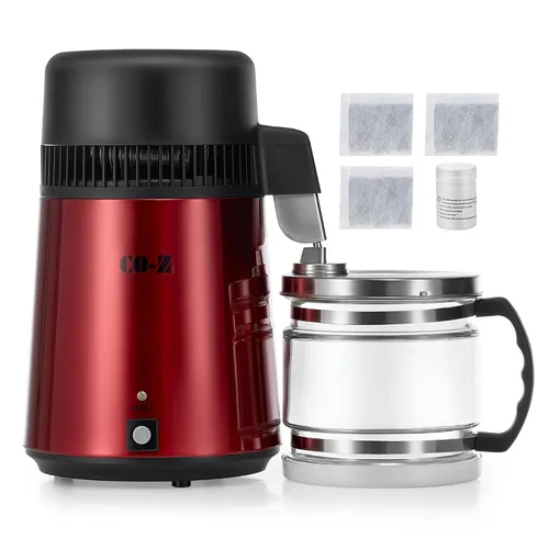 Vista 10 de CO-Z Destilador de agua de 1.1 galones, máquina de agua destilada de 4L para encimera con olla de vidrio, purificador de agua destilada de 750W