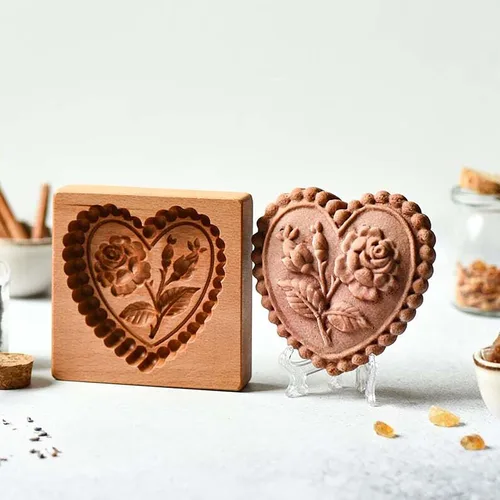 Vista 11 de Molde de Galletas de Madera, Molde de Horneado 3D, Herramienta de Decoración de Gravura para Artesanía, Adecuado para Halloween, Acción de Gracias