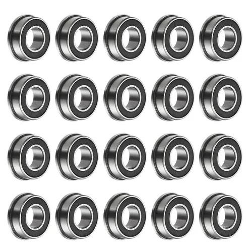Vista 13 de uxcell FR8-2RS Rodamiento de bolas con brida de 1/2 x 1-1/8 x 5/16 pulgadas de doble sellado de acero cromado, 4pcs