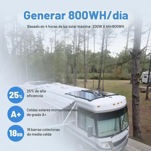 Vista 3 de Panel solar 400W tipo N 18BB,25.6% eficiencia 12V módulo fotovoltaico,2 Panel solar monofacial tipo N 2pc-200W