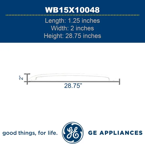 Vista 4 de GE WB15X10048 - Manija de puerta original OEM (blanco) para GE Range/Estufa/Hornos