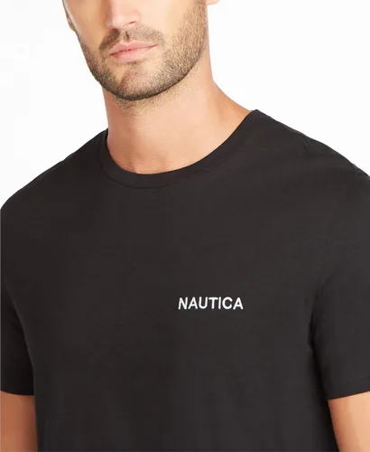 Vista 5 de Nautica - Camiseta de manga corta de color liso y cuello redondo