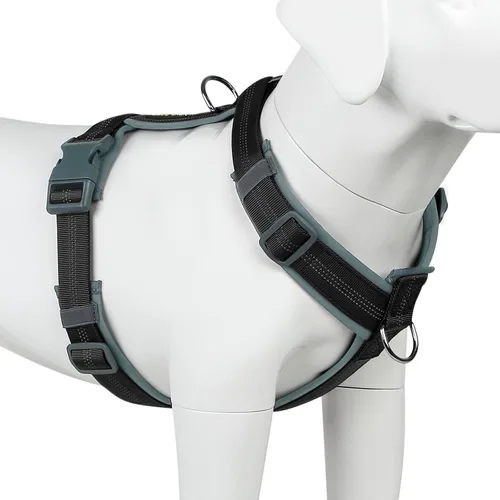Vista 15 de Arnés para perro Plutus Pet sin tirón, arnés ajustable de nylon con acolchado suave, arnés para perro reflectante y resistente para perros pequeños