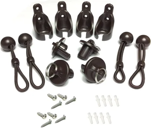 Vista 5 de Kit elástico, negro, resistente a la intemperie, para persianas enrollables exteriores Coolaroo
