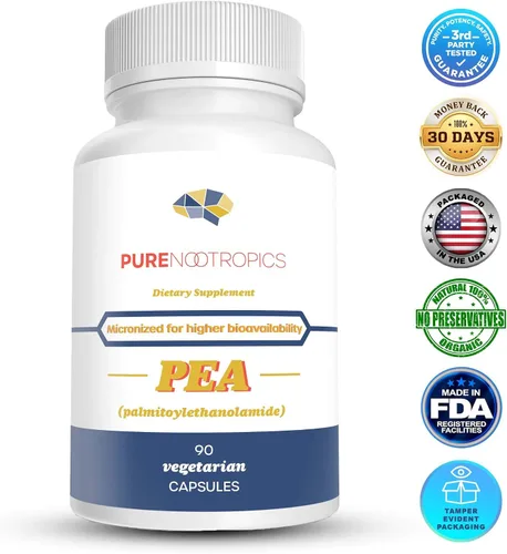 Vista 6 de Pure Nootropics - Palmitoiletanolamida (guisante micronizado) Cápsulas de 400 mg Paquete económico de 90 cápsulas vegetales Apoya el alivio