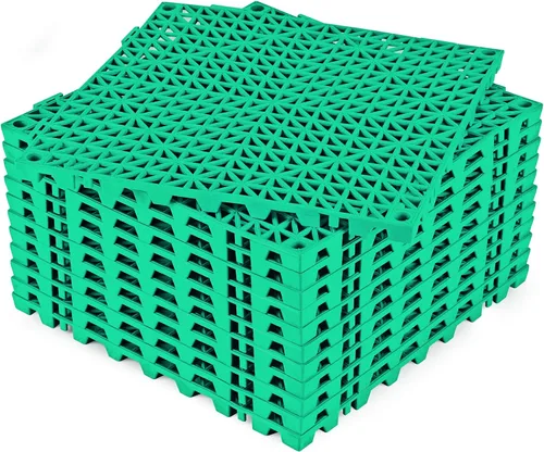 Vista 29 de ToLanbbt Cojín modular entrelazado 8P de 11.8 x 11.8 pulgadas, agujeros de drenaje de goma entrelazados antideslizantes para cubierta, ducha
