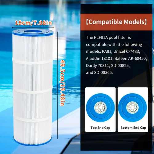 Vista 6 de Filtro de piscina de repuesto compatible con SwimClear C3025, C3030, PA81, C-7483, FC-1225, FC-6425, Ultral-A3, Fliter de piscina y spa