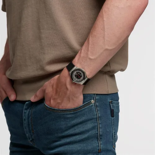 Vista 3 de Swatch Reloj unisex SISTEM THROUGH AGAIN (Modelo YIS431), Gris, Correa
