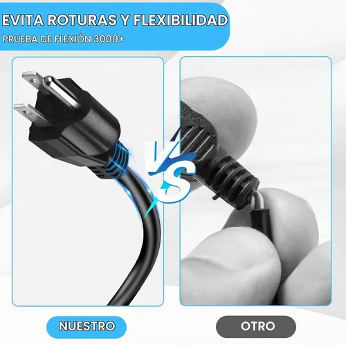 Vista 4 de Cable de extensión de alimentación corto, 16AWG/13A, ahorrador de toma, enchufe macho de 3 clavijas a enchufe hembra, cable de extensión