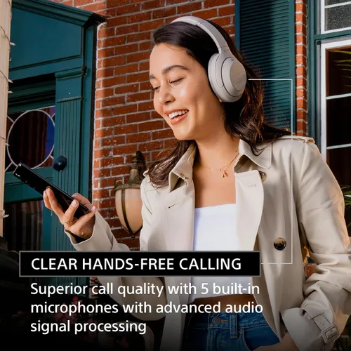 Vista 3 de Sony WH-1000XM4 Auriculares inalámbricos premium con cancelación de ruido sobre la oreja con micrófono para llamadas telefónicas y control de voz