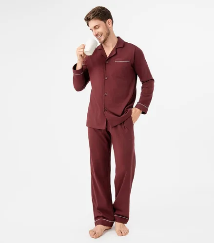 Vista 36 de DAVID ARCHY - Pijama de algodón con botones para hombre