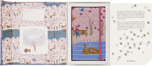 Vista 16 de Moleskine Edición Limitada Sakura - Cuaderno, tapa dura, grande (5 x 8.25 pulgadas), a rayas/con líneas, Caja de Coleccionista Premium Swan