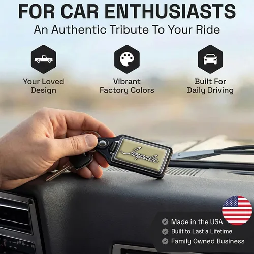 Vista 2 de Brotherhood Car Key Chain for Impala - Classic Models Keychain for Men and Oro olímpico - Guión de 1969