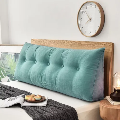 Vista 15 de Cabecera triangular grande con respaldo de cuña y respaldo de posicionamiento, almohadas de lectura, almohadas de cuña para cama de día, litera