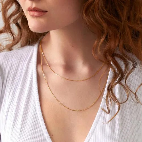 Vista 5 de PAVOI Italian Solid 925 Sterling Silver, 22K Gold Plated Chain Necklaces Snake, Square Box, Cable, Super Flex Curb, Miami Cuban and Rope