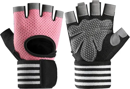 Vista 9 de SUJAYU Guantes de entrenamiento para hombres, guantes de entrenamiento para mujer, guantes de levantamiento de pesas transpirables, guantes