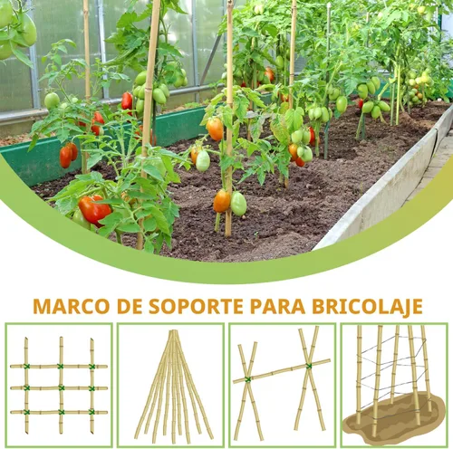 Vista 5 de Estacas para Plantas, Estacas de Bambú Natural Más Largas de 3 Pies, GAGINANG 25 Piezas de Varillas de Bambú Soporte de Enrejado para Tomate