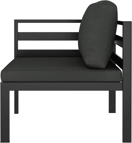 Vista 4 de Juego de 7 piezas para patio con cojines, sofá al aire libre, juego de bar de patio, muebles modernos para exteriores, banco de comedor