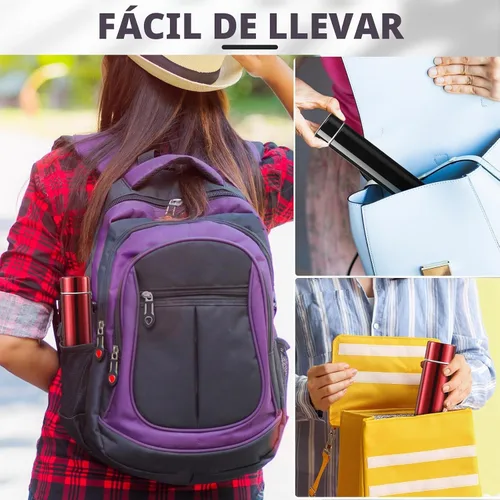 Vista 5 de Vesici Botella de Agua Delgada de 8.8 oz Pequeña de Acero Inoxidable Compacta Aislada Botellas de Agua para Acampar Viaje Mochila Frasco de Bolsillo