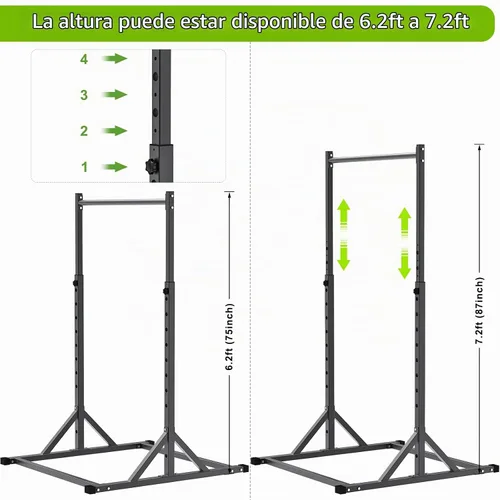 Vista 4 de SELEWARE Dip Bar Attachment for Power Rack, 2 x 2 Tube, Multi Grip Handle Estante de 2" x 2" con orificio de 1