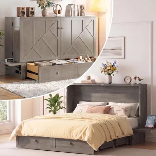 Vista 11 de Mjkone Murphy - Cama de gabinete con colchón plegable de tres piezas