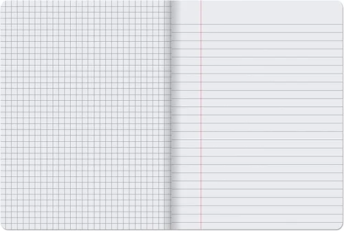 Vista 2 de Pacon Libro de composición con doble raya, gris oscuro, cuadrícula de 1/4 pulgadas y 3/8 pulgadas de ancho a rayas de 9-3 ⁄4 pulgadas x 7-1⁄2
