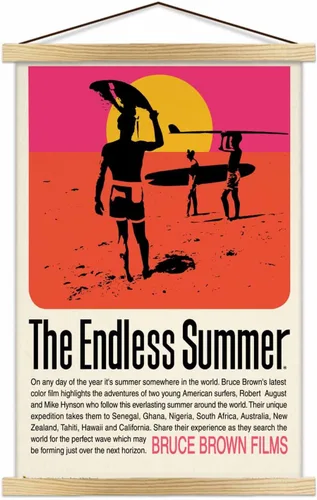 Vista 5 de Scorpio Posters The Endless Summer - Officially Licensed - Retro Movie Mini Poster - 11" x 17" - with Black Wood Poster Holder