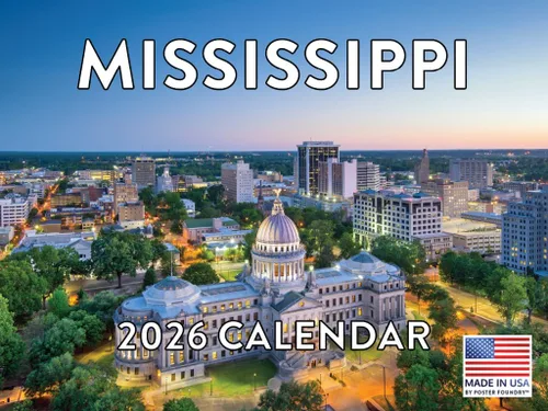 Vista 138 de Calendario de Alabama 2026 para pared, 12 meses, mensual, recuerdos escénicos de AL Hecho en Estados Unidos