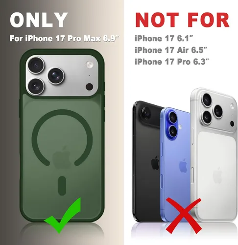 Vista 1442 de Funda para Google Pixel 10 Pro XL, cubierta magnética mate, color negro Fit for MagSafe, Screen Protector included, Shockproof Military Grade