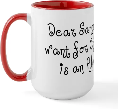 Vista 19 de CafePress Alpaca For Christmas Large Mug 15 oz (444 ml) Ceramic Coffee Mug