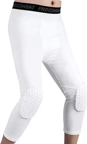 Vista 2 de SS COLOR FISH Leggings de baloncesto para hombre con rodilleras, mallas de compresión 3/4, pantalones deportivos atléticos de capa base