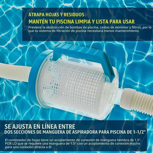 Vista 4 de U.S. Pool Supply Atrapasador de hojas de piscina - Recipiente de hojas de piscina en línea, aspiradora para limpiador enterrado, cesta de filtro
