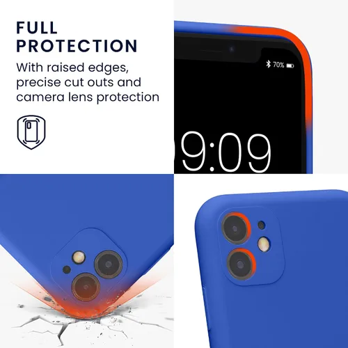 Vista 3 de kwmobile Funda compatible con Apple iPhone 11 - Funda delgada de silicona TPU - Acabado suave al tacto - Azul báltico