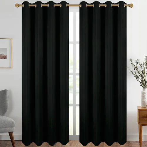 Vista 90 de Diraysid Cortinas opacas beige con ojales para dormitorio, con aislamiento térmico, cortinas de oscurecimiento de habitación, 38 x 54 pulgadas, 2
