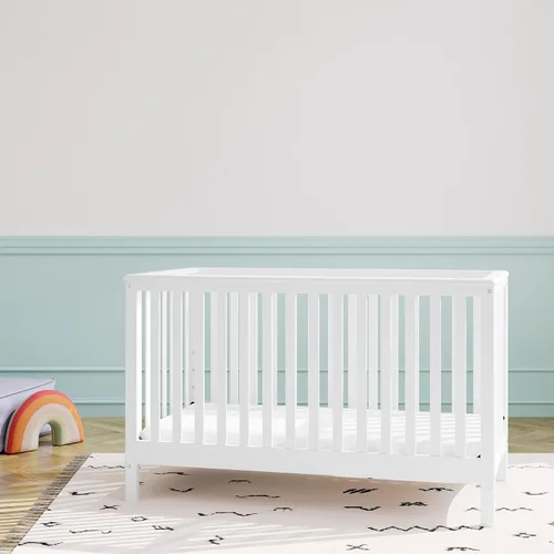 Vista 2 de Stork Craft, Cuna Convertible con Bordes Fijos Hillcrest, Blanco