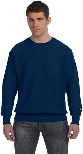 Vista 15 de Champion - Sudadera con cuello redondo para hombre, tejido invertido, sudadera de forro polar pesado para hombre Negro