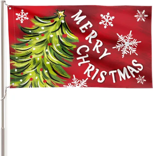 Vista 8 de AVOIN colorlife Bandera de Jardín de Feliz Navidad de 12 x 18 Pulgadas, de Doble Cara, para Navidad, Árbol de Navidad, Invierno, Vacaciones, Bandera