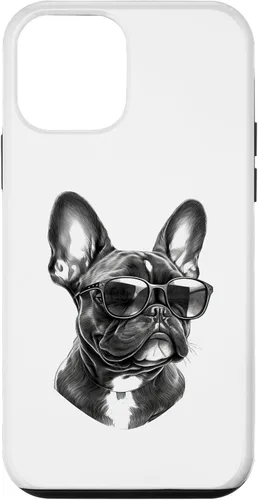 Vista 12 de Funda para iPhone 15 Bulldog Francés con gafas de sol
