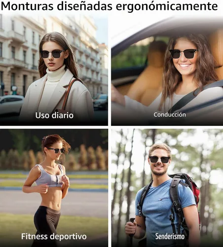 Vista 8 de Gafas de sol inteligentes, gafas Bluetooth 5.4 para hombres y mujeres