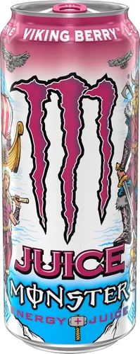 Vista 3 de Monster Energy Juice Viking Berry, Energy + Juice, bebida energética, 16 onzas (paquete de 15) Energía + Jugo, Paquete de 15