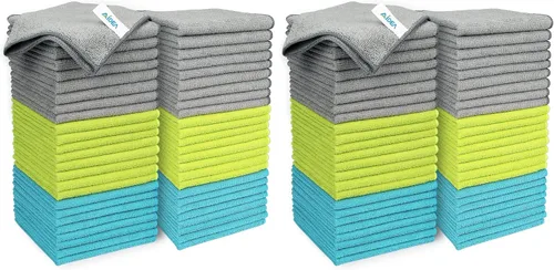 Vista 51 de AIDEA - Paño de limpieza de microfibra negro, 12 unidades, trapos de limpieza absorbentes de 12 x 12 pulgadas Microfiber Towels for Cars Lint Free