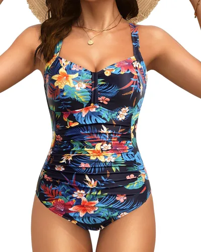 Vista 23 de Tempt Me Trajes de baño de una pieza con control de abdomen Negro