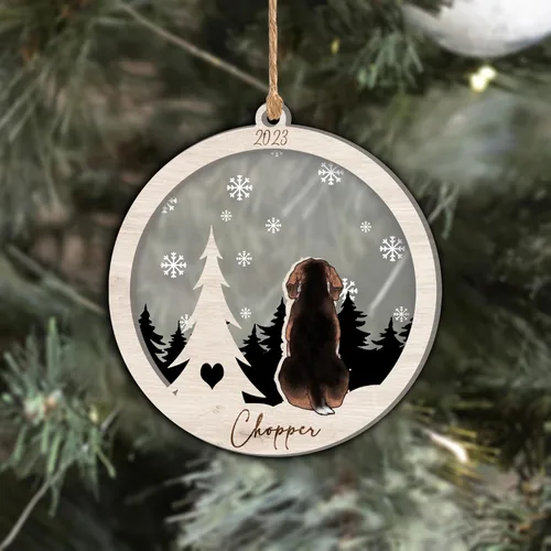 Vista 171 de Nazenti Adorno de Navidad conmemorativo personalizado, regalo personalizado de recuerdo de perro, condolencias por pérdida de mascotas, sabueso