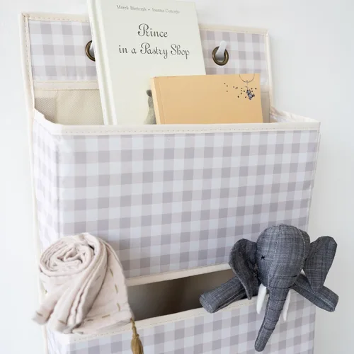Vista 5 de 3 Sprouts Organizador para colgar sobre la puerta, organizador colgante para bebés y almacenamiento con 4 bolsillos grandes y 2 ganchos para ropa