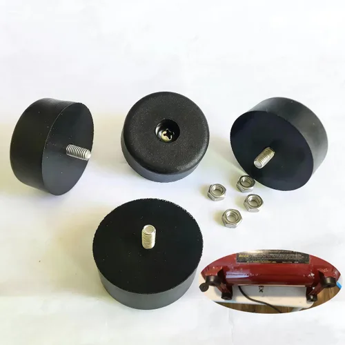 Vista 3 de Juego de 4 soportes de goma con tornillos de montaje y tuercas
