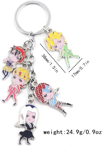 Vista 2 de FunBoat JJBA JoJo - Llavero de flecha con soporte, diseño de diamante loco de Josuke y Kira Killer Queen, regalo para adolescentes, hombres y mujeres