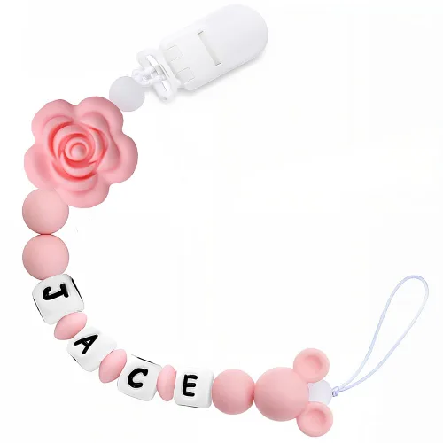 Vista 7 de Clip personalizado para chupete con nombre, soporte para chupete personalizado con nombre, juegos de regalo para bebés recién nacidos (mariposa)